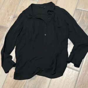 100% silk partial button up blouse guess size small